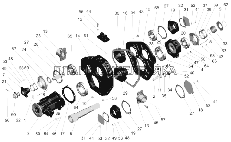 Центральный редуктор отбора мощности 63035-4202010-010 МАЗ-6303A3, 6303A5